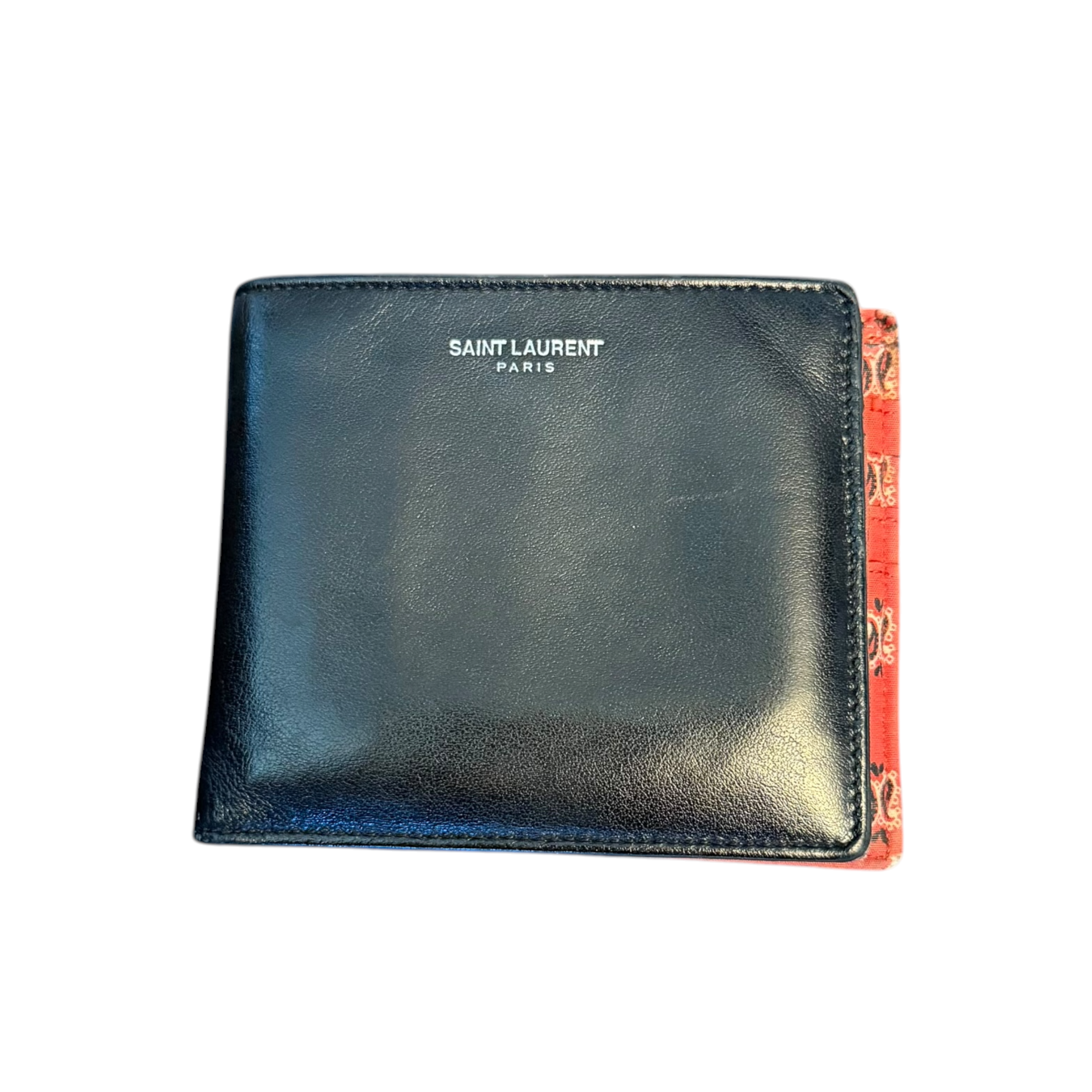 Saint Laurent Paris Paisley Print Leather Wallet