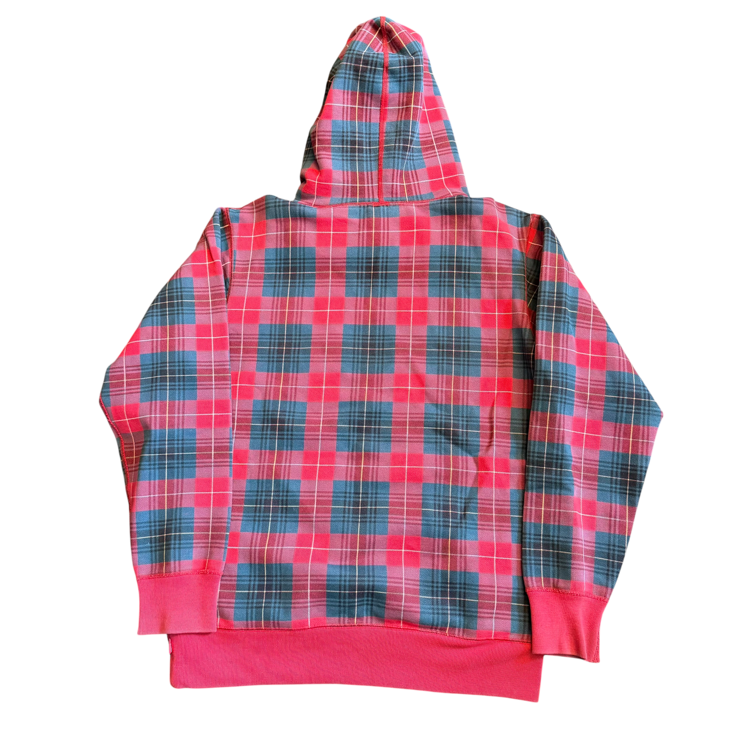 SS2008 Supreme Tartan Plaid Crest Logo Hoodie
