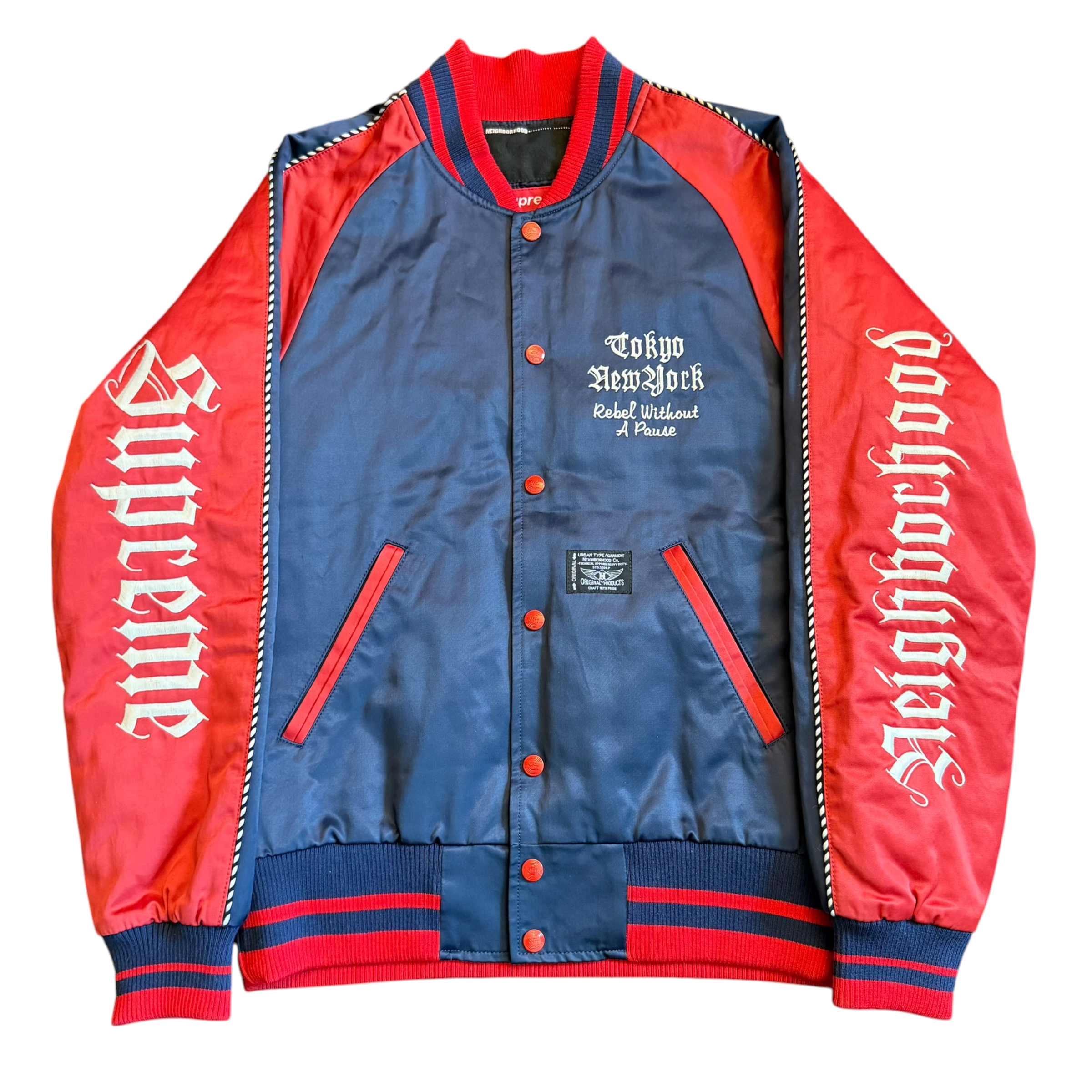 FW2006 Supreme x Neighborhood Satin Sukajan Baseball Jacket