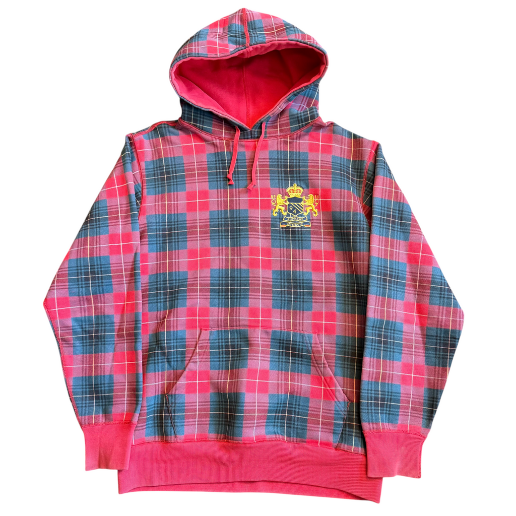 SS2008 Supreme Tartan Plaid Crest Logo Hoodie