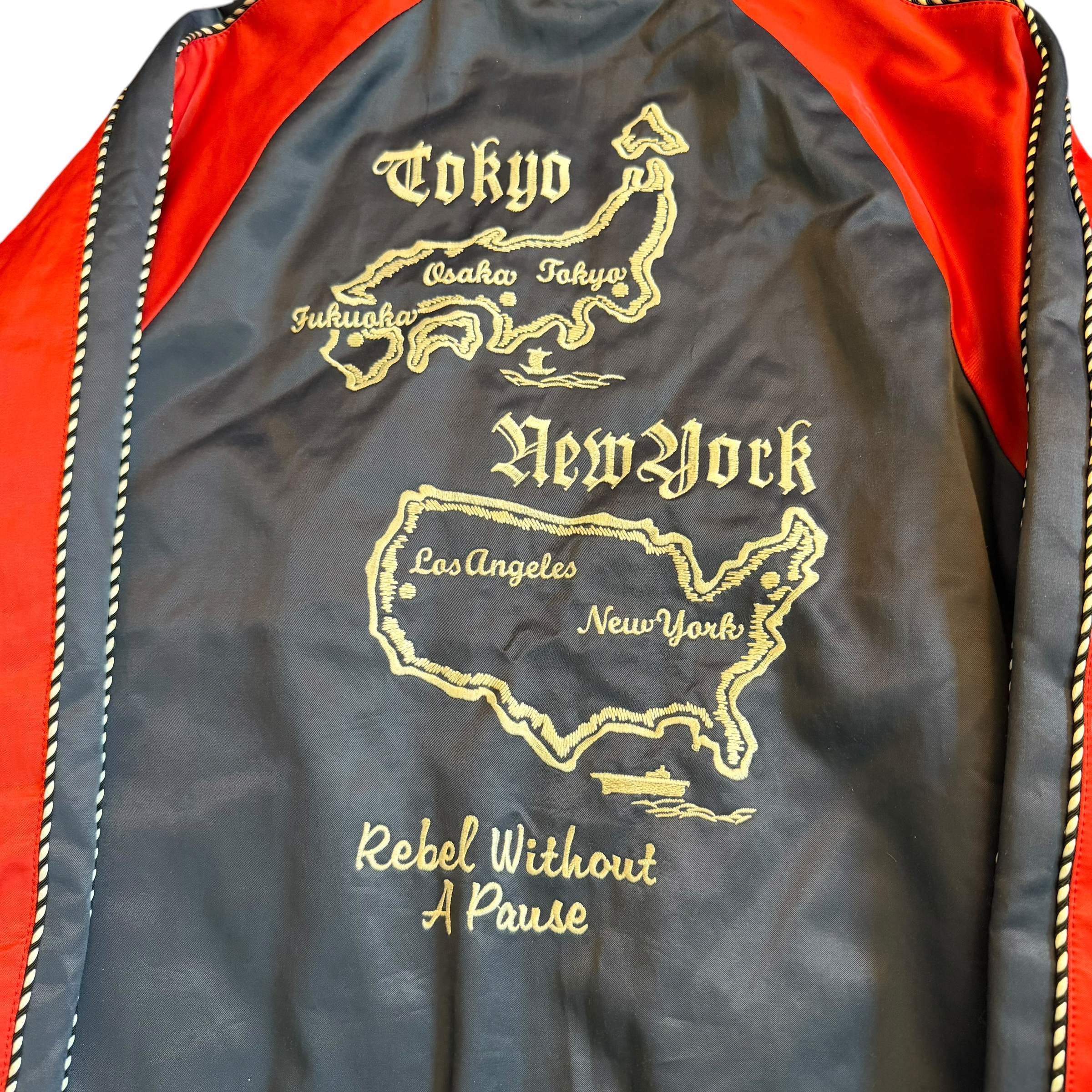 FW2006 Supreme x Neighborhood Satin Sukajan Baseball Jacket